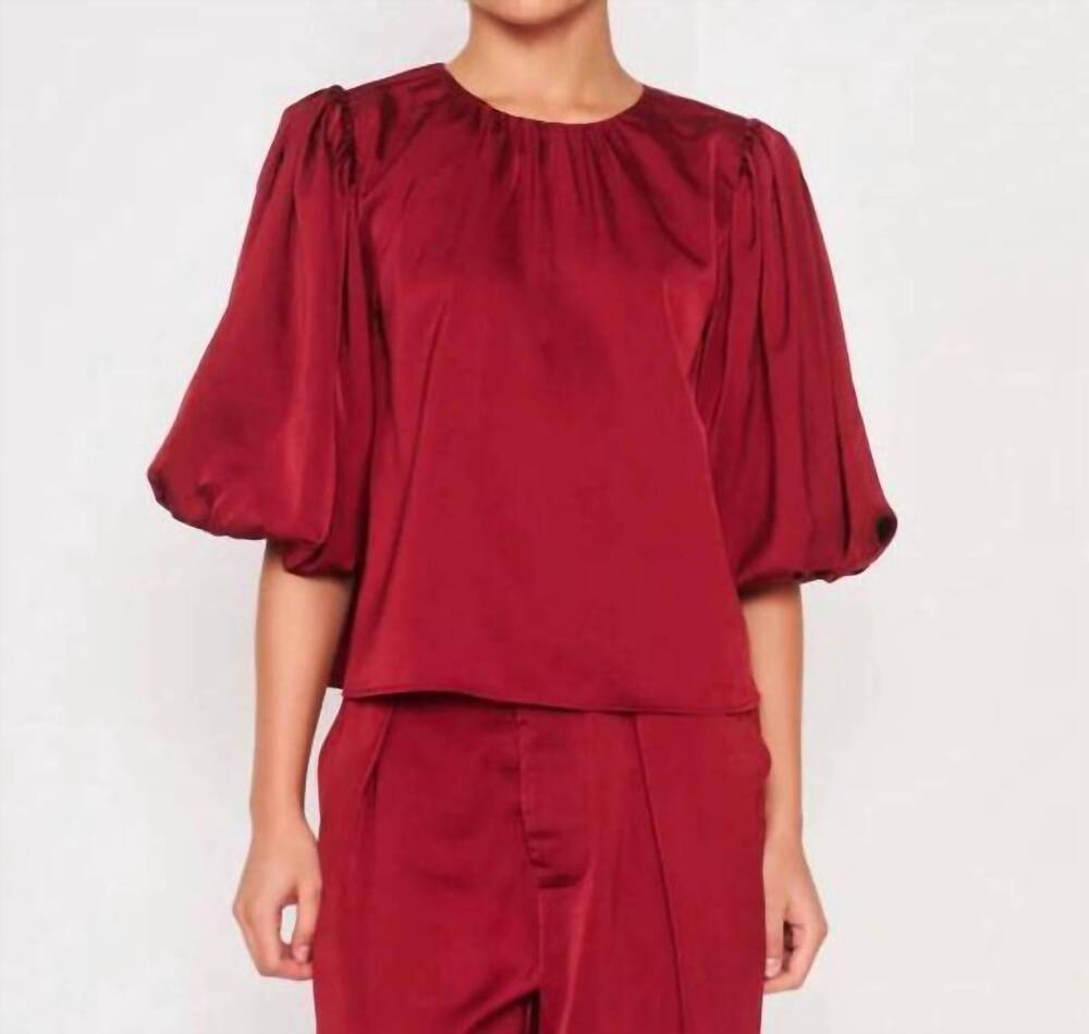 NEW DRA LOS ANGELES minori short sleeve top in windsor wine